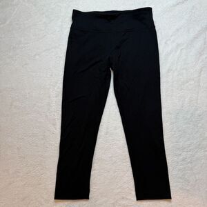 Danskin Womens Leggings S/P Black Solid‎ Stretch Cropped Athleisure